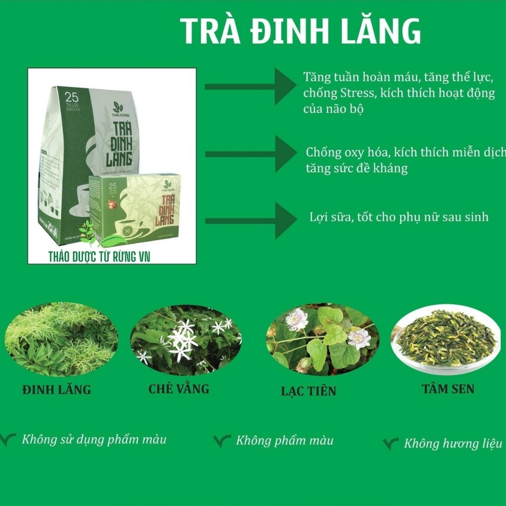 [Mã 267FMCGSALE giảm 8% đơn 500K] Trà Đinh Lăng Thái An Hưng An Thần Ngủ Ngon 25 Túi Lọc 125g Thảo Dược Từ Rừng VN | BigBuy360 - bigbuy360.vn