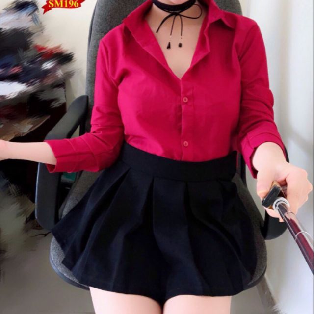 Áo sơ mi đỏ rực rỡ
