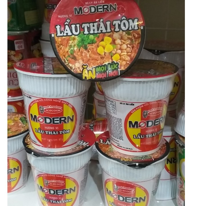 Mì Ly Modern Hương Vị Lẩu Thái Tôm/ Riêu cua 65g