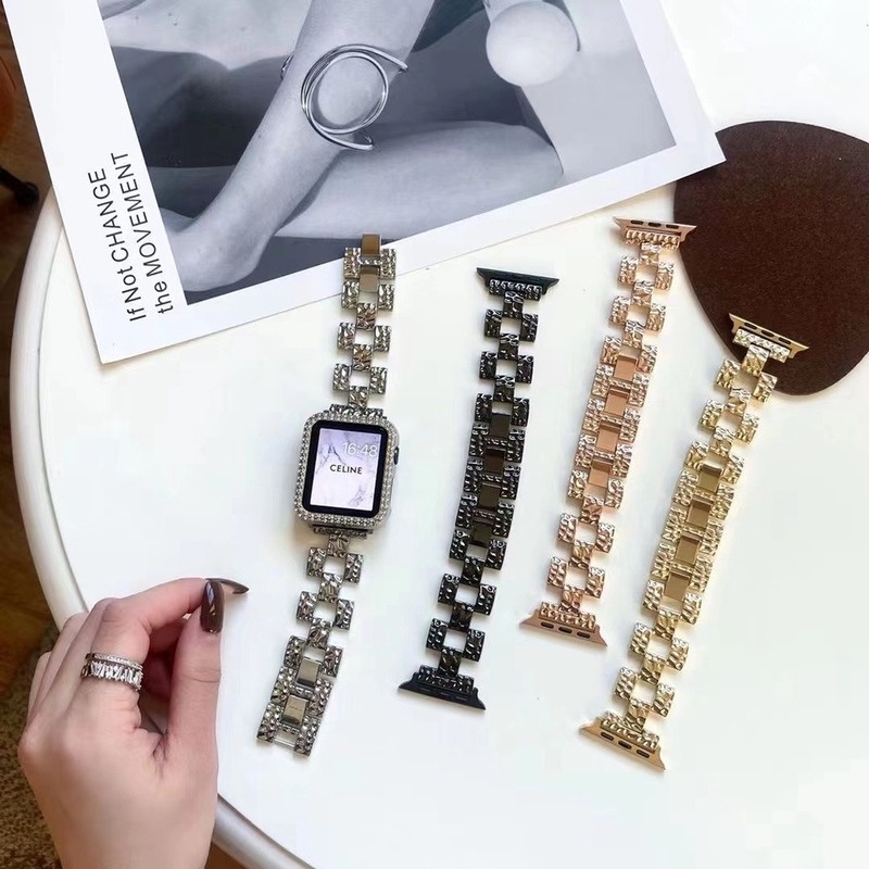 Dây Đeo Thay Thế Bằng Thép Không Gỉ 44mm 40mm 45mm 41mm 42mm 38mm Cho iWatch Series 3 4 5 6 se 7