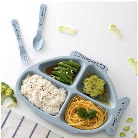 Khay ăn dặm lúa mạch hình Cá ngộ nghĩnh - Khay đựng đồ bé ăn dặm DAISO 49K - BÁCH HÓA NA NA Shop Momy Baby