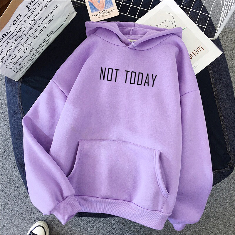 Áo Nỉ Hoodie NOT TODAY  From Rộng Unisex - Có Mũ - Phong Cách Basic  HOT TREND Kèm Cột Tóc TTSPA0051 | BigBuy360 - bigbuy360.vn