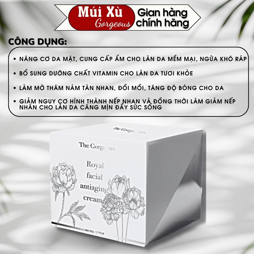 Kem cừu múi xù Gorgeous dùng cho ban ngày giúp làm trắng da nâng cơ chống nắng lọ 50g