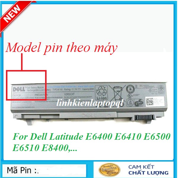 ⚜️Pin Laptop Dell Latitude E6400 E6410 E6500 E6510 E8400 Dell Precision M2400 M4400 Hàng Nhập Khẩu-Chất Lượng Tốt