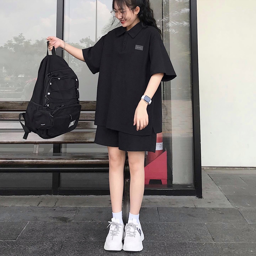 Set Bộ Áo Polo Quần Short Nữ JEMCLOSET Try Phong Cách Thể Thao Hàn Quốc Năng Động Trẻ Trung Form Rộng Thoải Mái - 8136