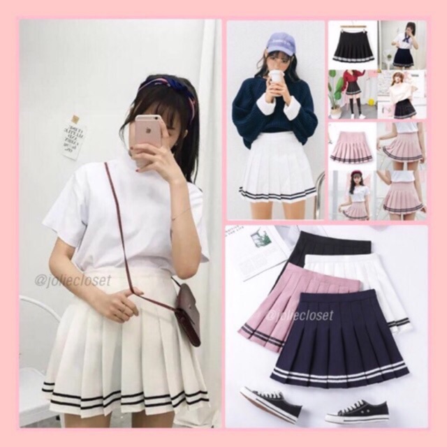 Chân Váy Tennis Váy Tennis Skirt Thủy Thủ Chữ A Dáng ngắn Váy Thiết Kế xếp ly