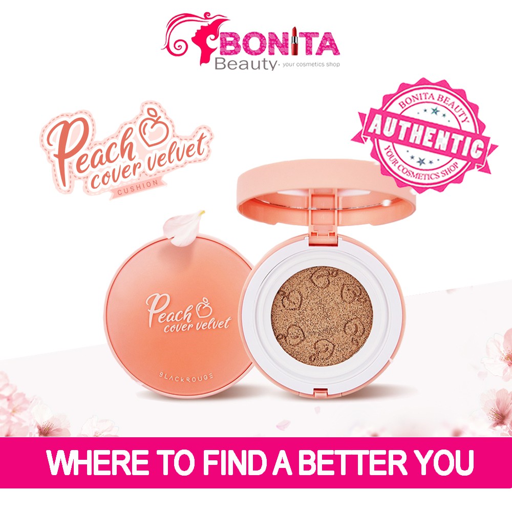 Phấn Nước Black Rouge Peach Cover Velvet Cushion SPF 50+ PA++++