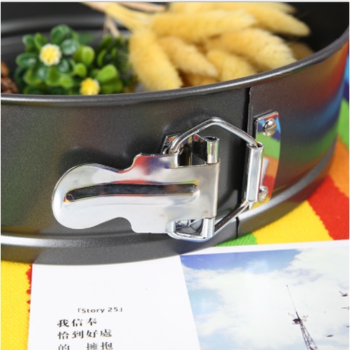 Khuôn làm bánh tròn đế rời có khóa làm bánh bông lan 16cm 18cm 20cm