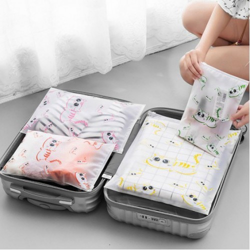 Túi trong suốt hình mèo đựng quần áo du lịch chống thấm nước