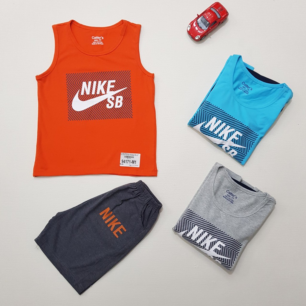 94171-M1- Bộ BT cotton,sát nách,in nike,cam,Made in VietNam,size nhỡ 7-12/ri6,(combo 6 sản phẩm từ nhỏ đến lớn)