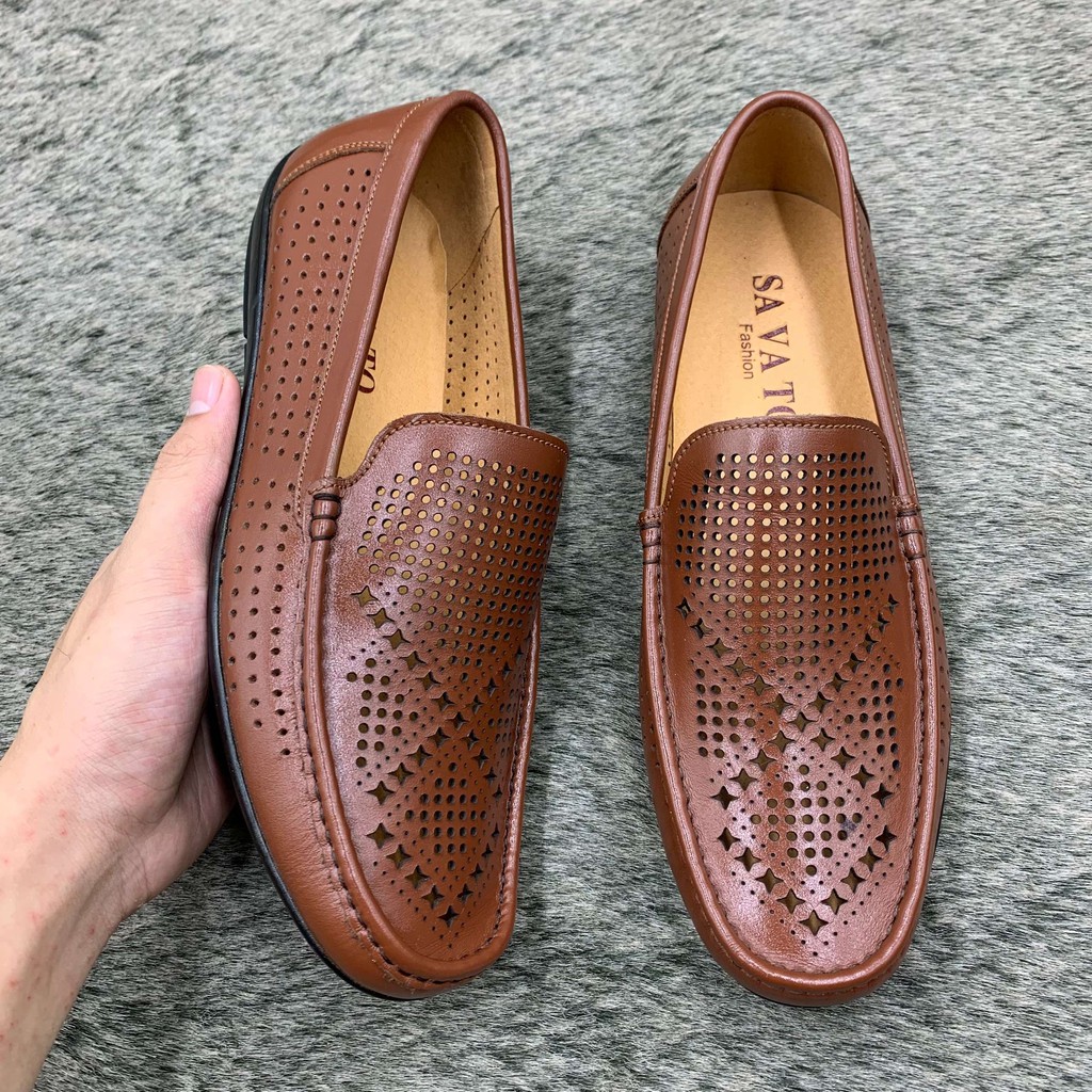 Giầy lười hè nam đục lỗ siêu thoáng