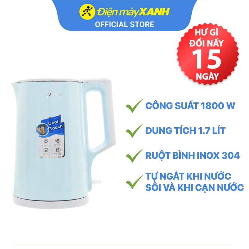 [Mã ELHADEV giảm 4% đơn 300K] Bình đun siêu tốc Midea MK-17DG