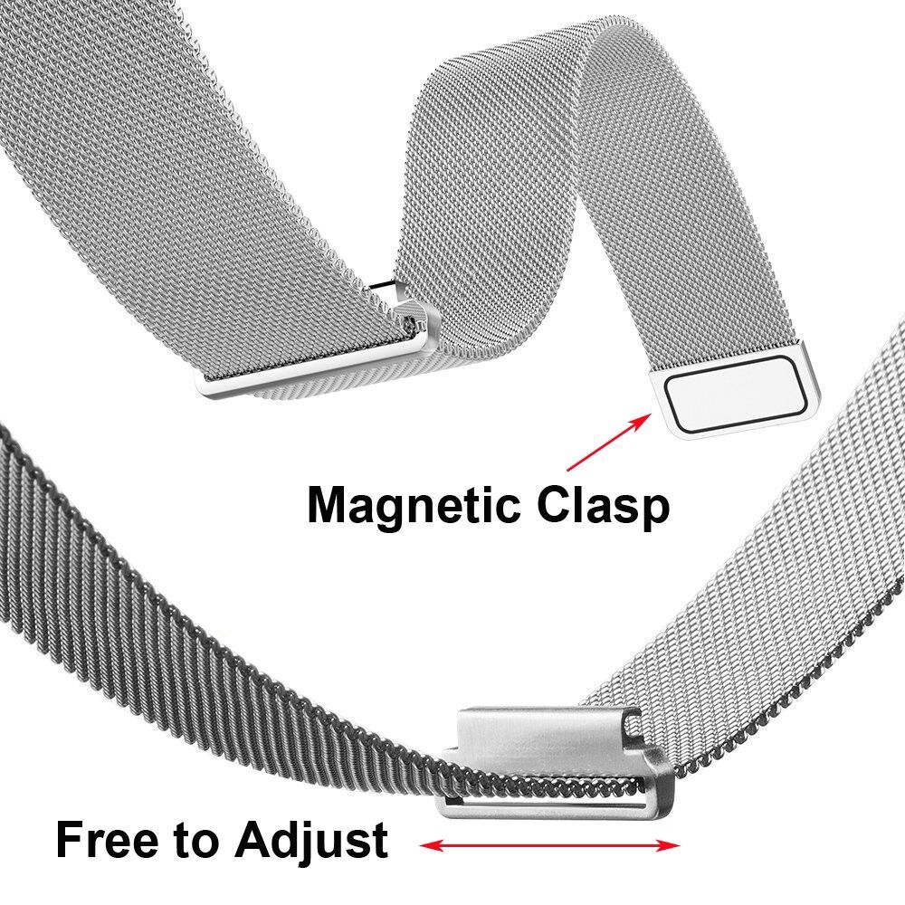 Dây Đeo Milanese 20mm Thay Thế Cho Đồng Hồ Thông Minh Samsung Galaxy active2 40mm 44MM Huami Amazfit GTR 42mm / GTS 4 3 2 2e 4Mini 2mini