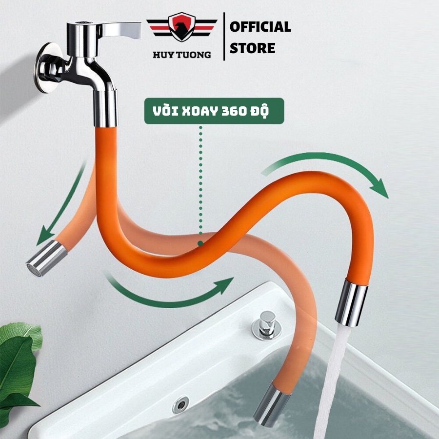 Ống nối dài vòi nước, chế độ kéo dài uốn cong 720 độ ren 21mm - HUY TUONG