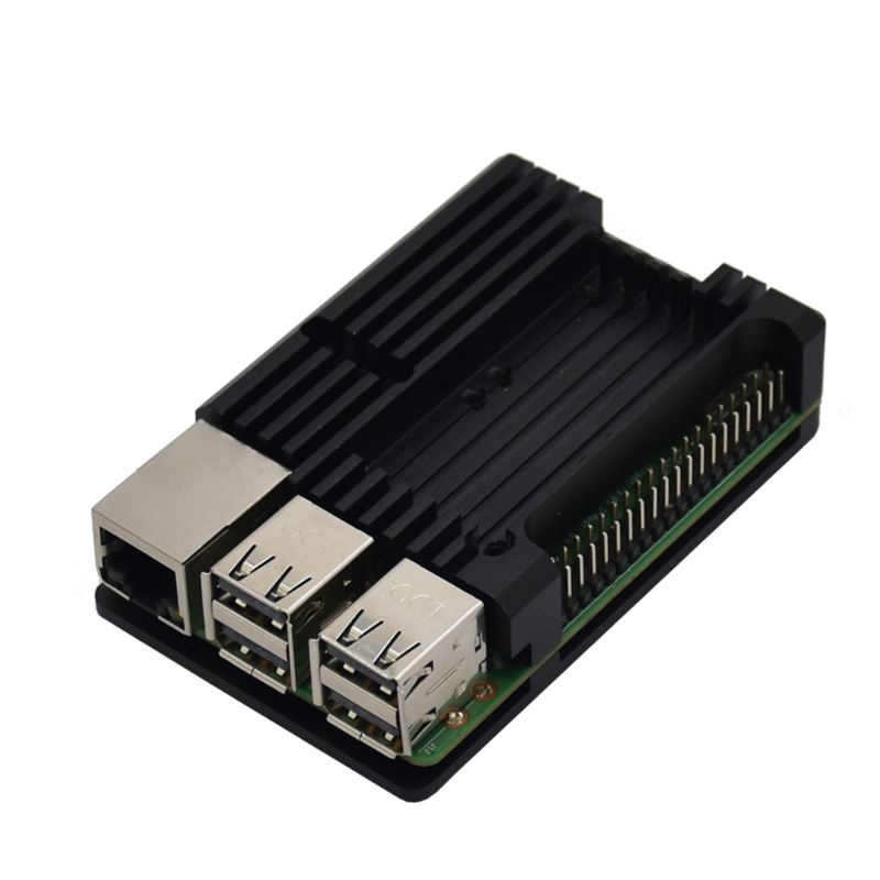 Hộp Nhôm Tản Nhiệt Kép Kèm Quạt Tản Nhiệt Cho Raspberry Pi 4 Model B