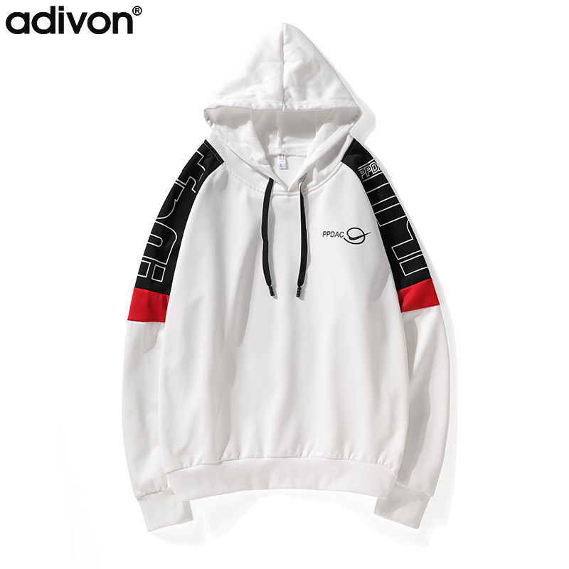 ADIVON Áo Hoodie Adidas Dáng Rộng Thời Trang Thu Đông Phong Cách Hàn Quốc Cho Nam Giới