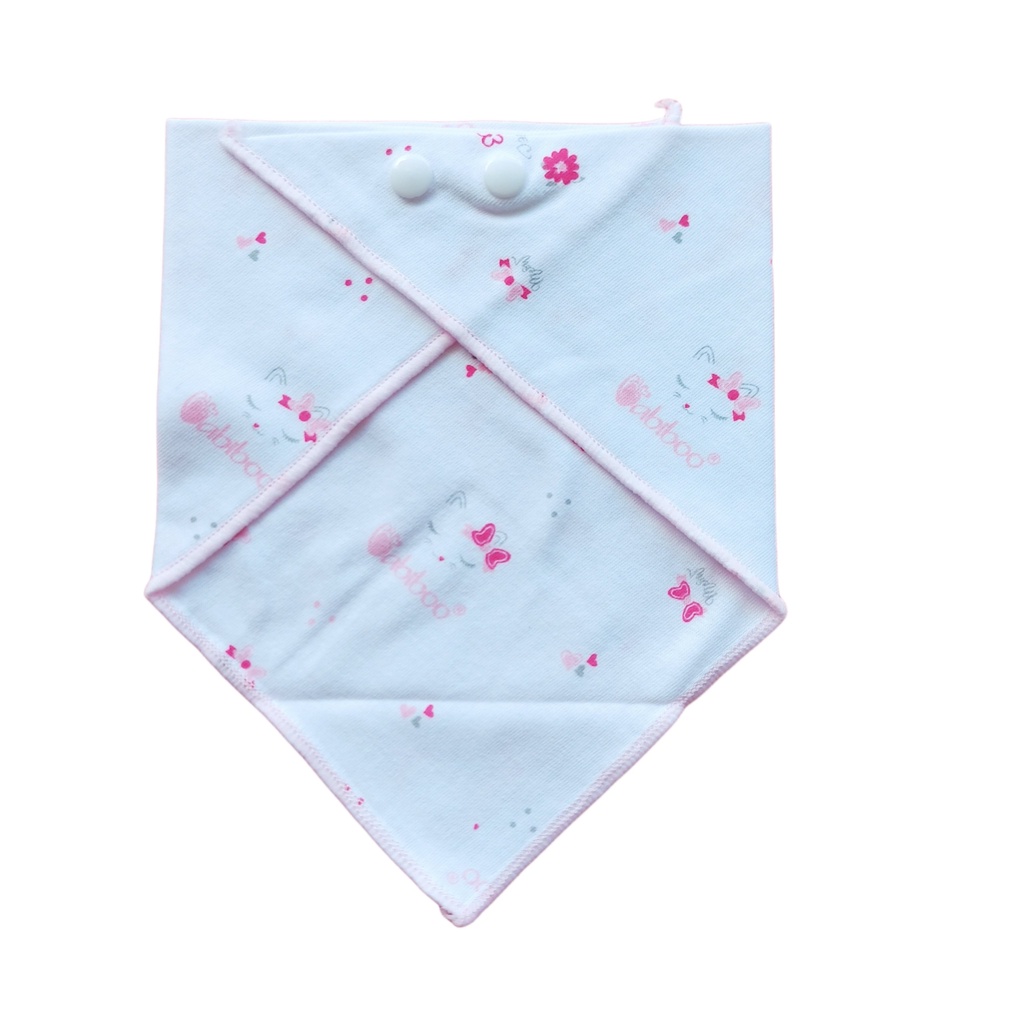Khăn yếm cotton tam giác có cúc bấm họa tiết ngộ nghĩnh BABIBOO - BB136