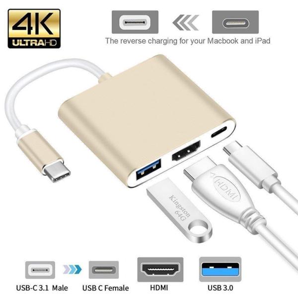 Bộ chuyển đổi USB 3.1 và USB 3.0 Type C HDMI 4K cho Retina