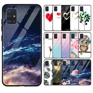 Ốp điện thoại kính cường lực sang trọng phối nhiều họa tiết tùy chọn cho Samsung Galaxy A51 A71 S20 Plus Ultra Note 10
