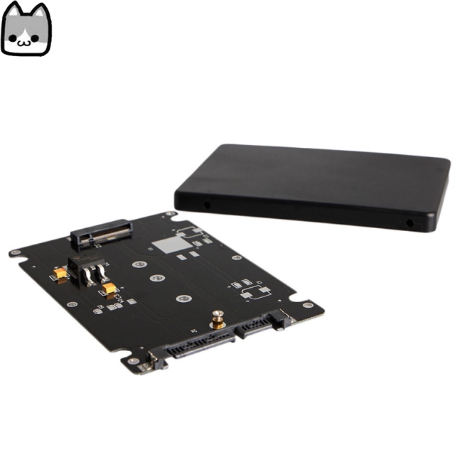 Black Case B + M Female 2 M.2 NGFF SSD to 2.5 SATA Adapter for 2230/2242/2260 / 2280mm m2 SSD