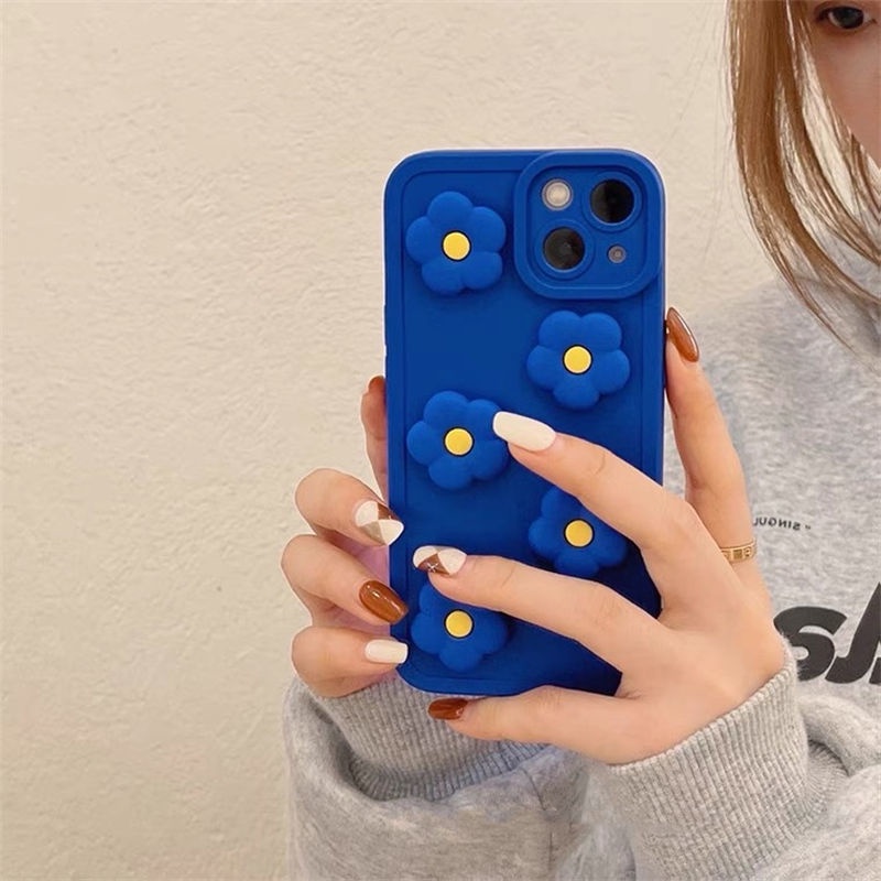 Ốp điện thoại silicon hình hoa 3D thích hợp cho iPhone 12 13 11 Pro Max X Xs Max Xr 7 8 Plus