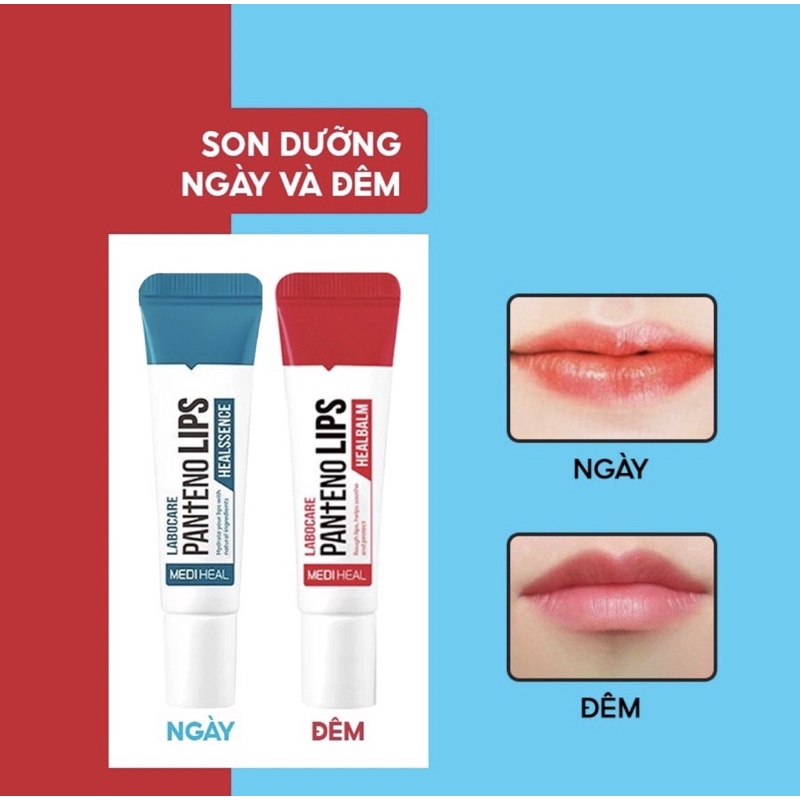 Son Dưỡng MEDIHEAL Labocare Pantenolips Healssence &amp; HealBlam Ngừa Thâm Môi Ngày &amp; Đêm 10ml