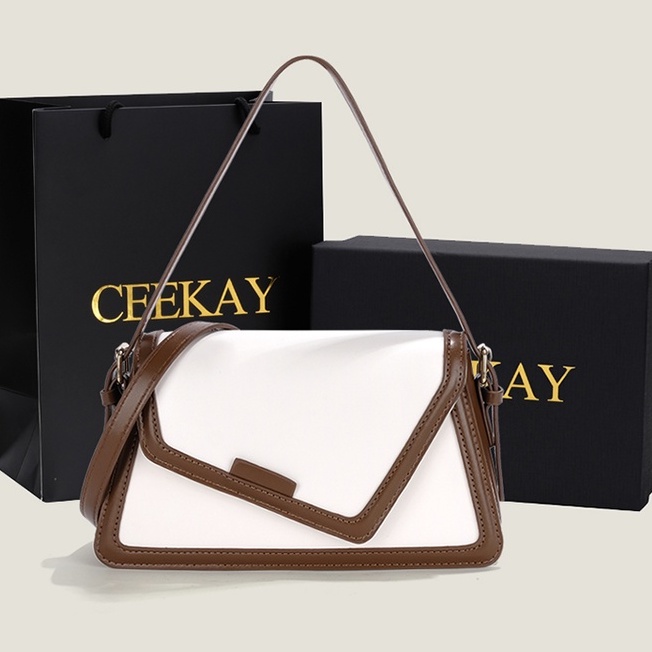 🌸Hàng Order🌸 Túi Xách Nữ CEEKAY Da Trơn Kiểu Chéo Nắp Gập Dính Quai Da Sách Kèm Đeo Sang Chảnh Nữ Tính 🌸Hàng Quảng Châu