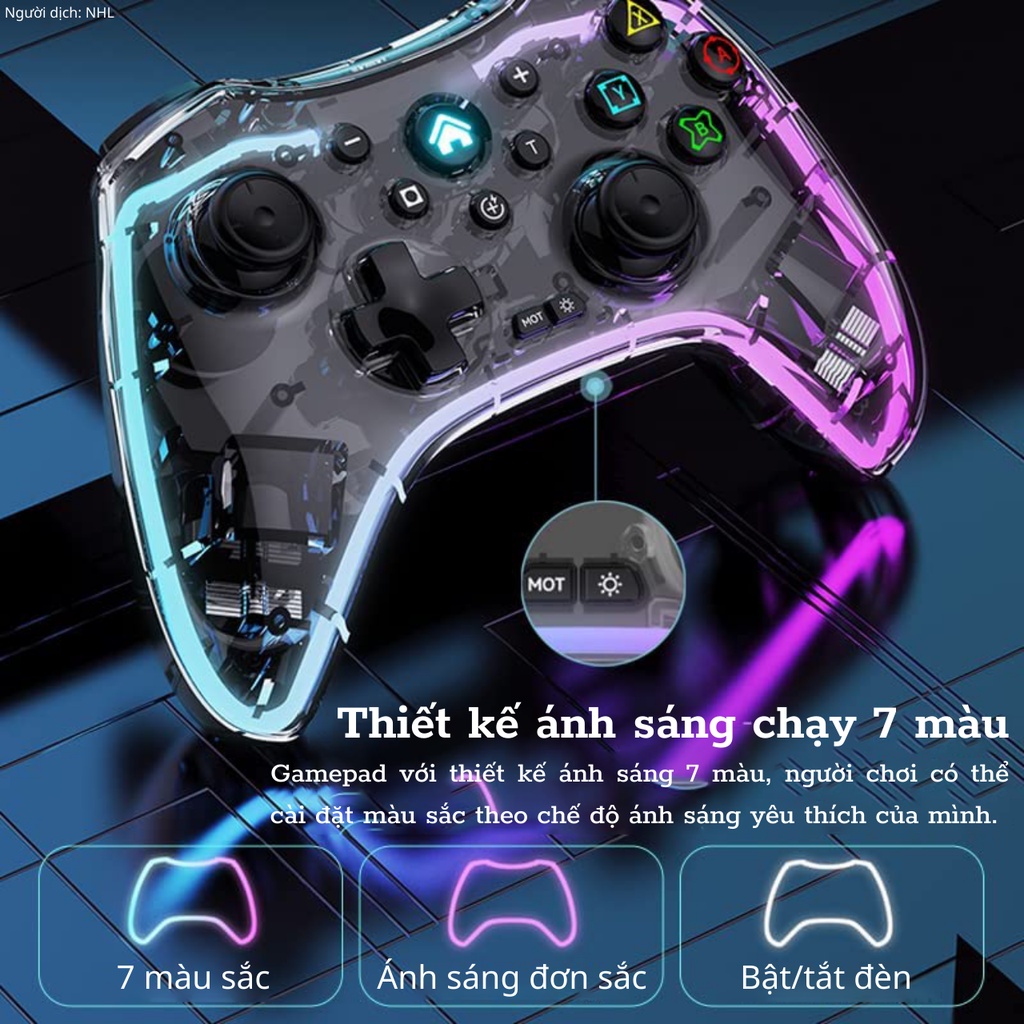 🎁TẶNG DÂY SẠC🎁Tay cầm chơi game S03 - LED Bluetooth,Wireless chơi game FO4|PES2022|Genshin Impact|Liên quân|Minecraft