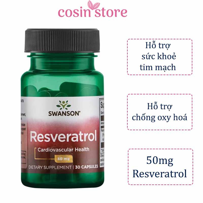 Viên uống Resveratrol Swanson 50mg 30 viên