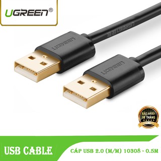 Dây cáp USB 2.0 (đực sang đực) mạ vàng dài 0.5M UGREEN US102 10308