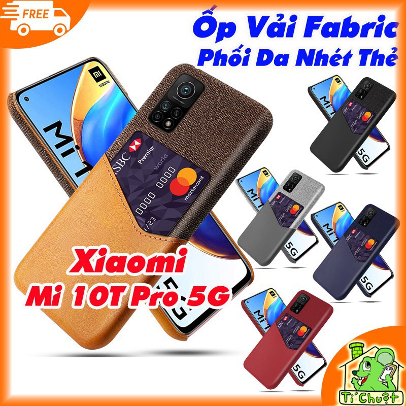 [Ảnh Thật] Ốp Lưng Xiaomi Mi 10T/ 10T PRO 5G Vải Fabric Phối Da Nhét Tiền Thẻ ATM