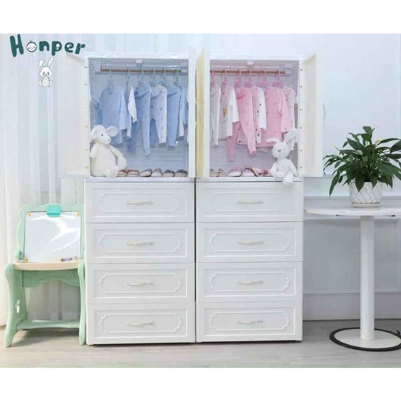 Tủ nhựa HONPER 5 tầng ván gỗ cao cấp