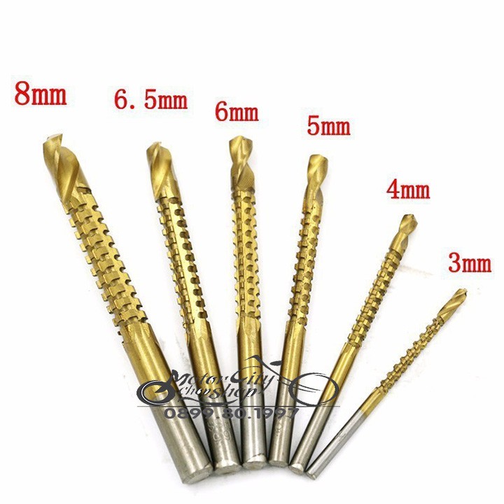 Mũi khoan răng cưa đa năng phủ titanium 3-8mm