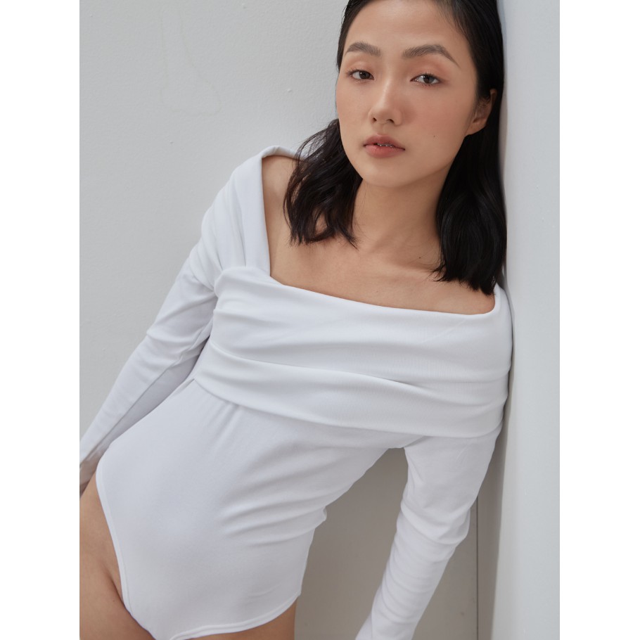 COCO SIN - Bodysuit Thun Trắng Free Size