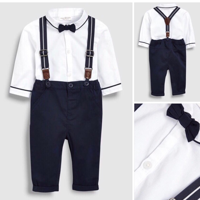 Set 4 công tử Next quá đẹp ah, set gồm 4 chi tiết : 1 quân kaki, 1 áo sơmi, 1 nơ và 1 đai. Mẫu này