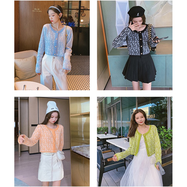 Áo Khoác Cardigan Tay Ngắn Thời Trang Thu Đông Cho Nữ 1748 | BigBuy360 - bigbuy360.vn