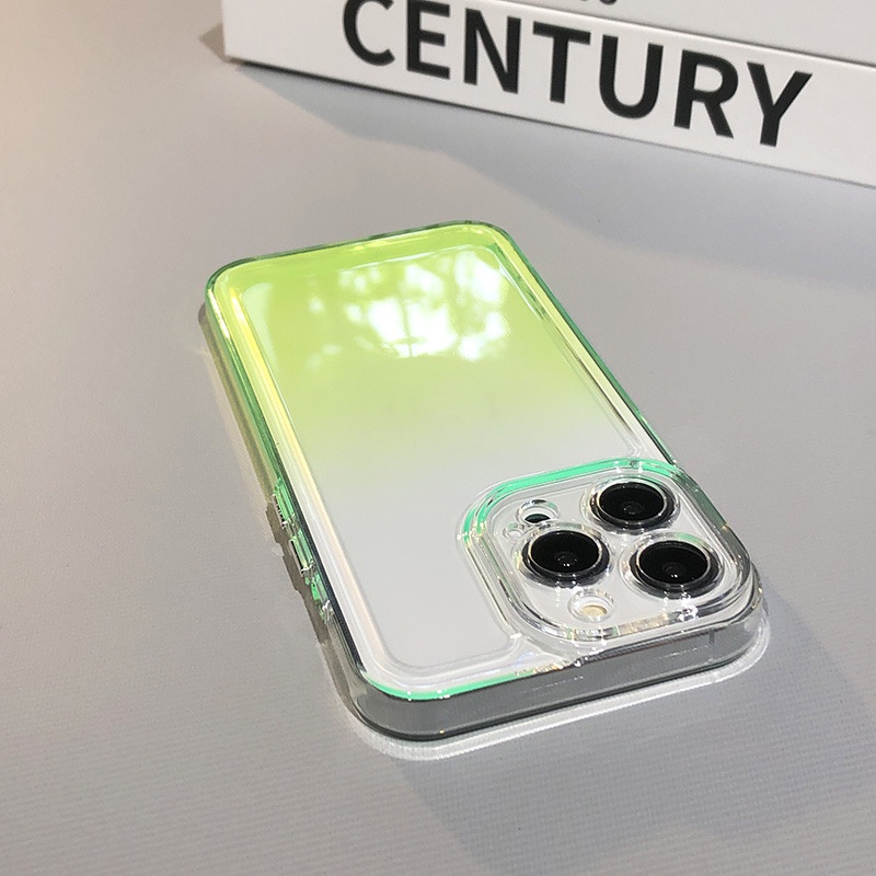 Ốp Điện Thoại TPU Trong Suốt Màu gradient Hình Tấm Khiên Không Gian Cho Iphone 13 12 11 Pro Max Xs Max Xr 8 7Plus Màu Sắc