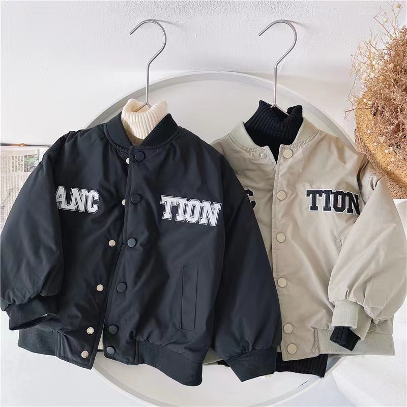 Áo Khoác Cotton Dày Dặn Phong Cách Thể Thao Mới Mẻ Cho Bé 3-12 Tuổi