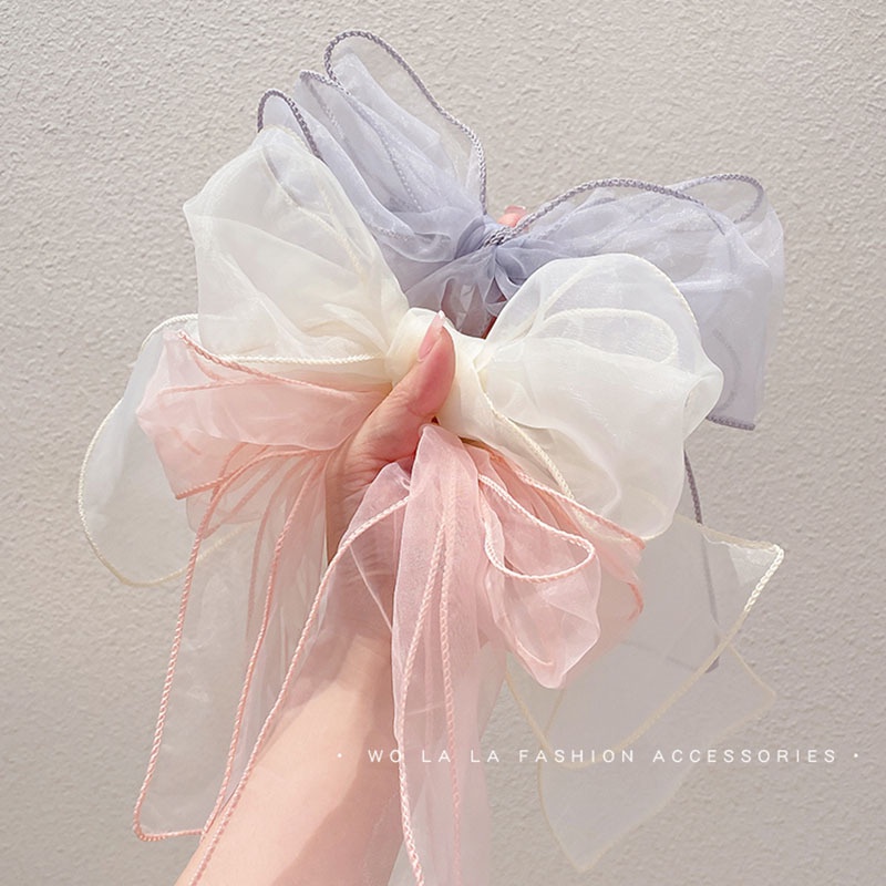 Kẹp Tóc Nơ Lưới Phong Cách Hàn Quốc Cho Nữ