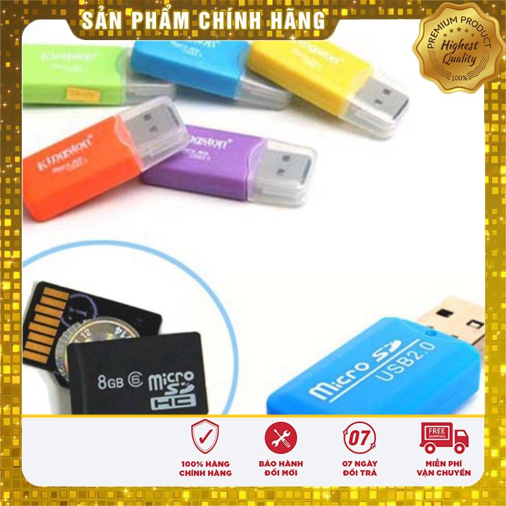 Đầu đọc thẻ Micro SD 2.0 vỏ nhựa,vỏ nhôm có đèn báo