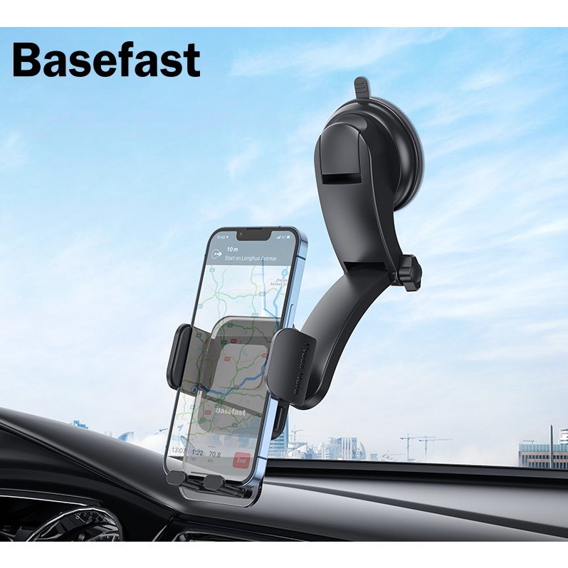 Giá Đỡ Điện Thoại Cao Cấp Trên Xe Hơi 360 độ Basefast GK09 - Kẹp Đa Chức Năng Gắn TAPLO, Kính Chắn Gió Ôtô