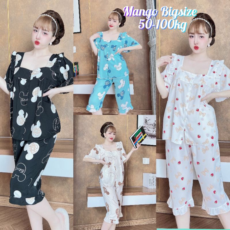 Đồ Bộ Lửng Lụa ManGo Bigsize 50-100Kg