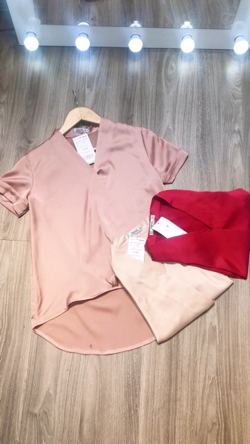 Sơ mi lụa V cộc tay nhiều màu | BigBuy360 - bigbuy360.vn