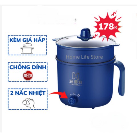 Nồi lẩu mini kiêm nồi hấp 2 tầng 💥FREESHIP💥 Nồi hấp 2 tầng đa năng