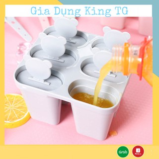 Khuôn Làm Kem Que Bộ 6 Hình Gấu Dễ Thương - King