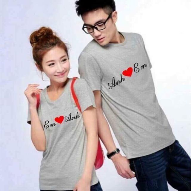 ÁO ĐÔI TÌNH YÊU, áo đôi nam nữ mùa hè chất cotton mịn mát giá sĩ