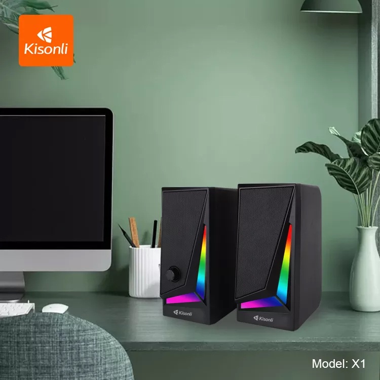 Loa vi tính 2.0 Kisonli X1 led RGB âm thanh cực hay - thiết kế hiện đại  nhattin_flagship_store