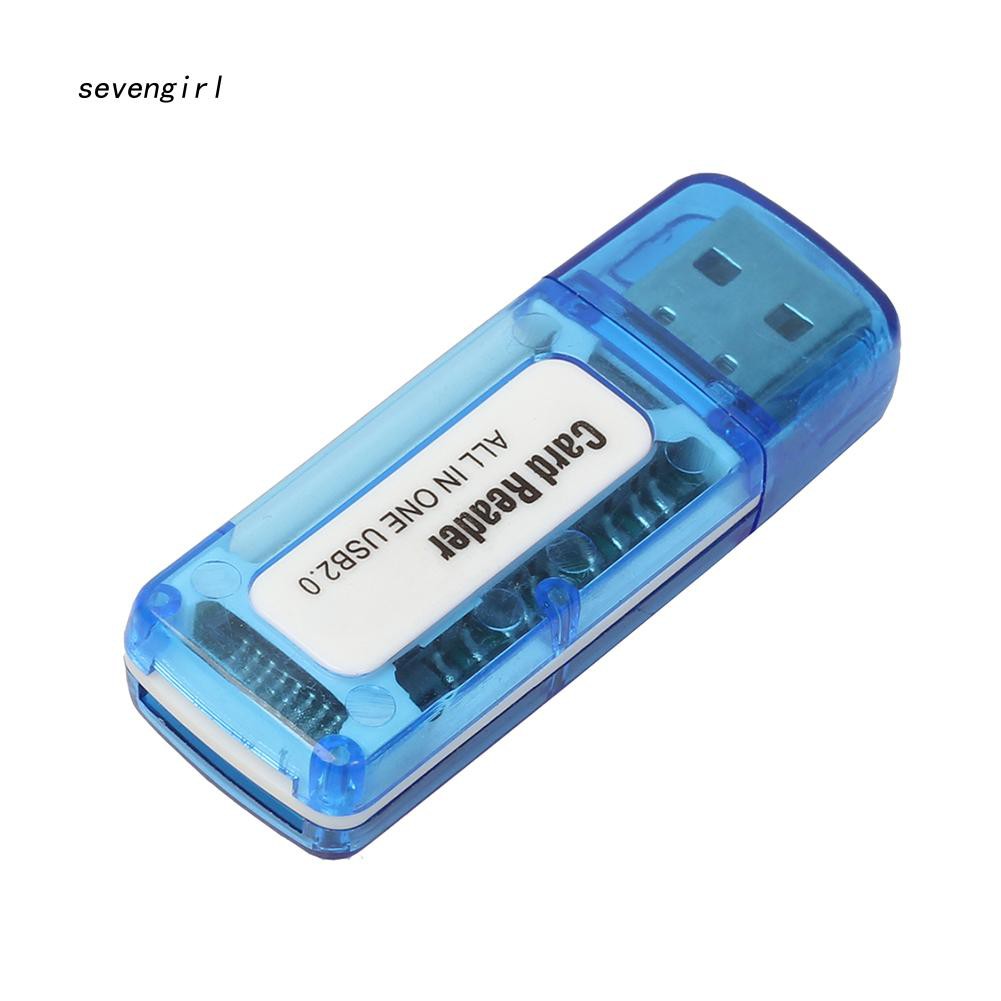 Đầu đọc thẻ nhớ đa năng 4 trong 1 cổng USB 2.0 cho M2 SD SDHC DV Micro SD TF