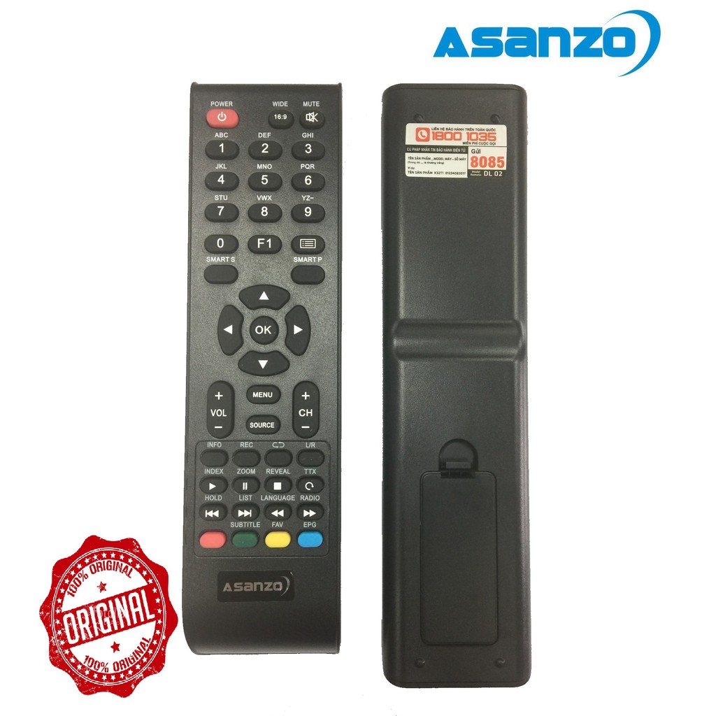 REMOTE ĐIỀU KHIỂN TIVI ASANZO SMART MẪU 3 XỊN-HÃNG