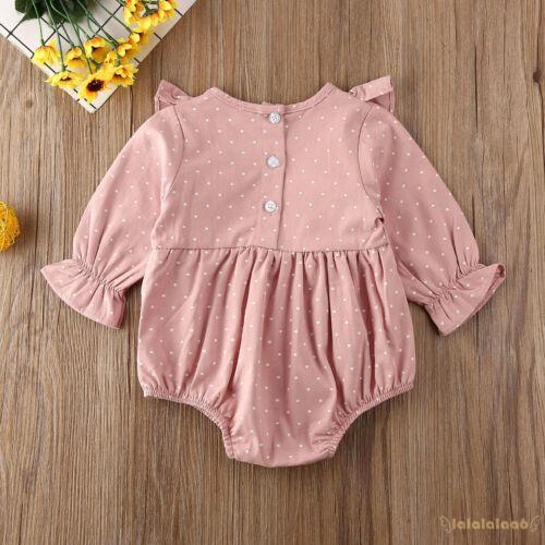 ◕ω◕Baby Girl Ruffle Polka Dot Cotton Romper